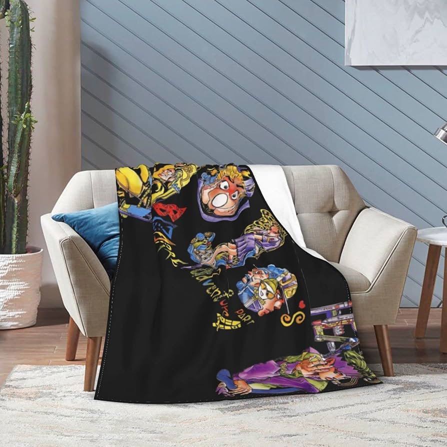 ジョジョの奇妙な冒険 フリンジ付きブランケット 120x150cm ジョジョの奇妙な冒険 フリンジ付きブランケット 120x150cm