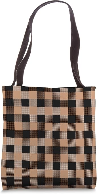 Black and Tan Buffalo Check Classic lumberjack Vintage Plaid Tote Bag
