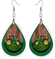 Vista 1 de Green Tractor Earrings, Gift for Farmer, Farm Earrings