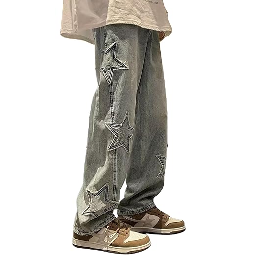 Kisswow Star Jeans Y2k Cargo Pants Women High Waist Cyber Y2k Jeans for Women Star Pants Aesthetic Pants Cute Jeans for Teens Trendy Clothes for Teen Girls