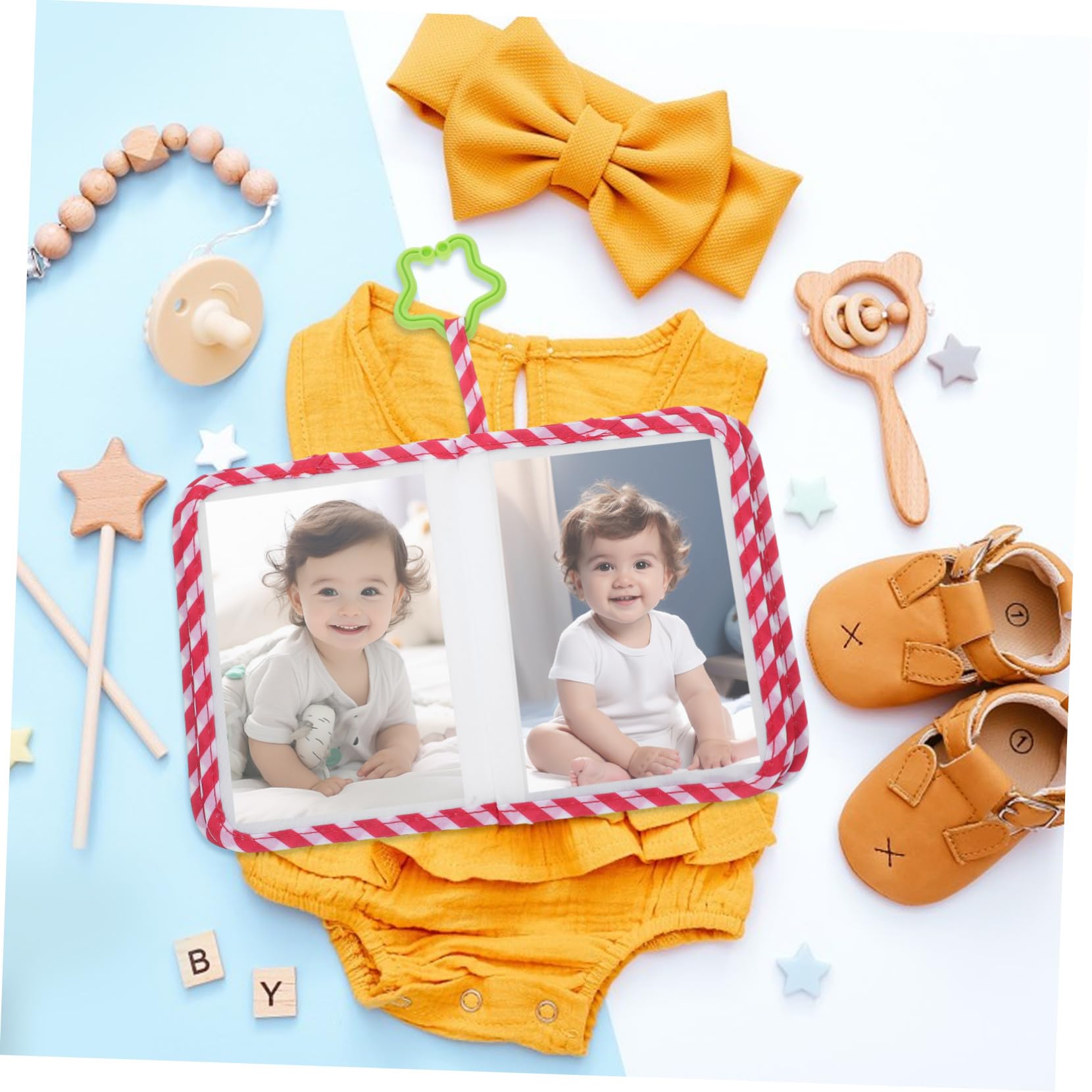 FRCOLOR 3 Piezas Álbum de Fotos de para Bebés con Diseño de Rojo de Recuerdos para Recién Nacidos y Pequeños Protector de Fotos Familiar para Guardar Momentos Especiales