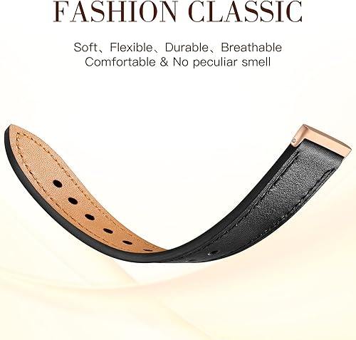 Vista 55 de Maledan Compatible con Fitbit Sense/Fitbit Versa 3 bandas para mujeres y hombres, correa de repuesto de cuero genuino de grano superior suave