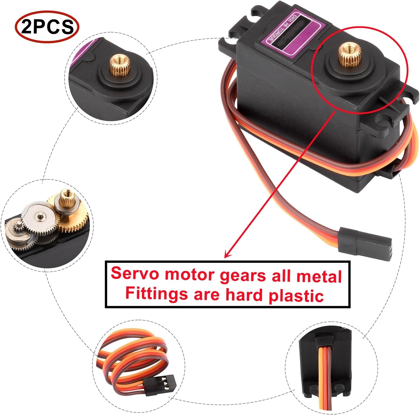 Lot de 10 servomoteurs en métal : servo micro-servomoteur compatible avec Arduino, engrenage servo entièrement en métal, angle contrôlable à 180 degrés, mini moteur pour modélisme Arduino robot bras
