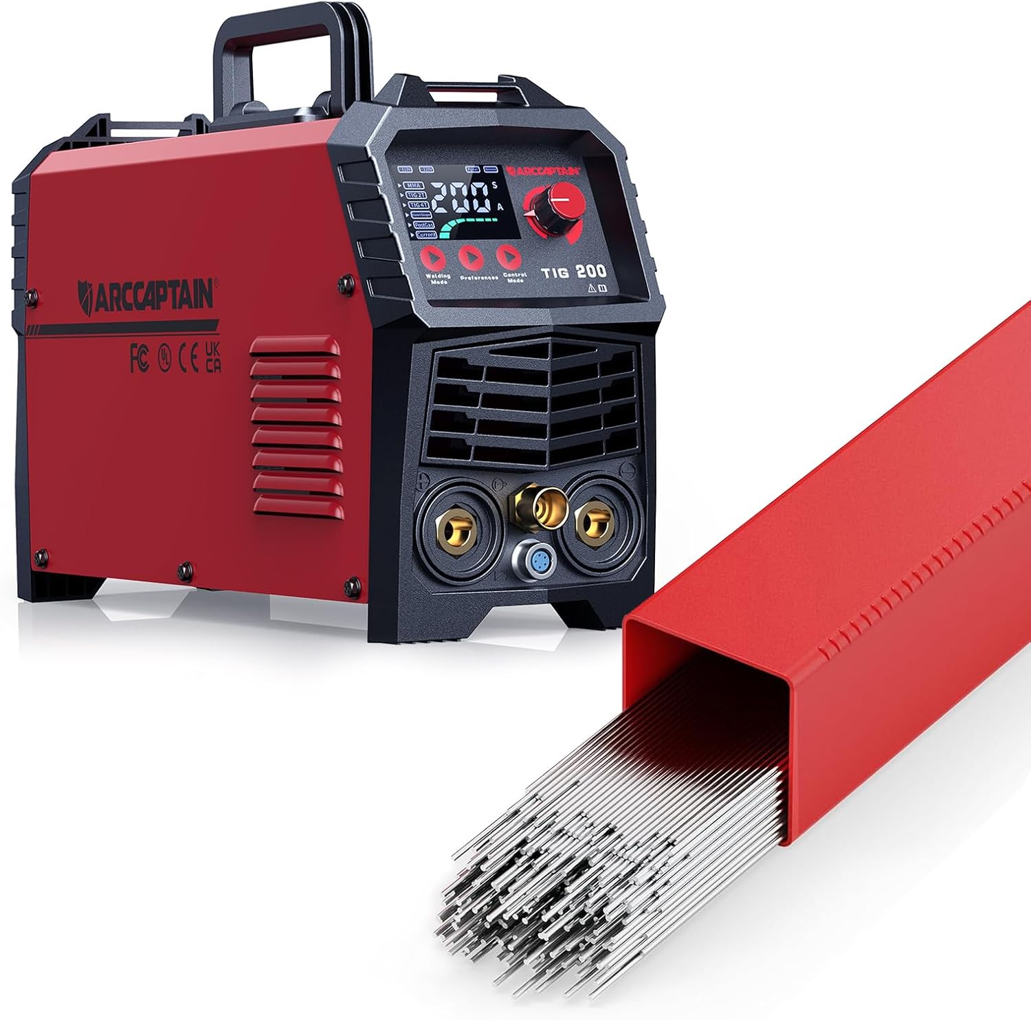 ARCCAPTAIN TIG Welder 200A and ER308L TIG Welding Rod 3/32" x 16" 5LB