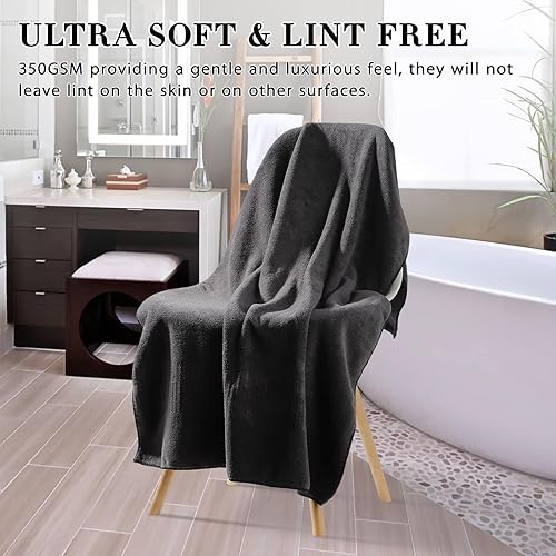 Miniatura 3 de Toallas de baño de alta calidad para baño de 27 x 54 pulgadas, altamente absorbentes y de secado rápido, toalla de baño grande sin pelusas, perfecta