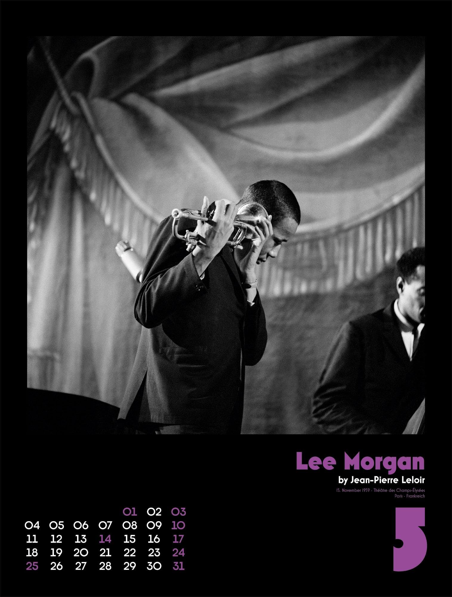 Jazz Kalender 2026 | Stilvoller Musik-Kalender im großen Hochformat (50x66 cm) | Schwarz-weiß-Fotos von Jean-Pierre Leloir für Musikfans