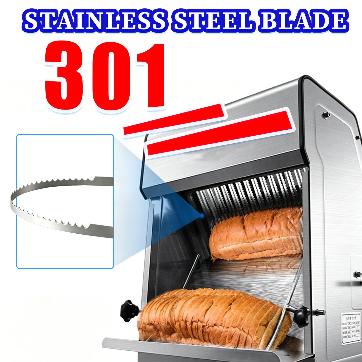 Affettatrice Professionale per Toast, affettatrice per Pane in Acciaio Inox, affettatrice per panetteria con Ingresso e Uscita Regolabili, per Uso Commerciale Quotidiano 220V