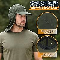 Vista 3 de EINSKEY Gorra de béisbol unisex con solapa para el cuello, impermeable, plegable, para golf, jardín, safari, senderismo, pesca, correr