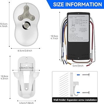 FEKOTS Universal Ceiling Fan Remote Control Kit