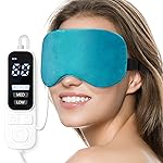 Ezona Heated Eye Mask, Warm Eye Compress Mask, USB Electric Eye Heating Pad with Temperature & Timer Control, Dry Eye Mask for Dry Eyes Blepharitis Sinus Migraine Stye MGD Puffiness Blue