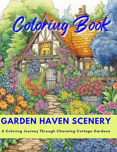 Garden Haven Scenery A Coloring Journey Through Charming Cottage Gardens