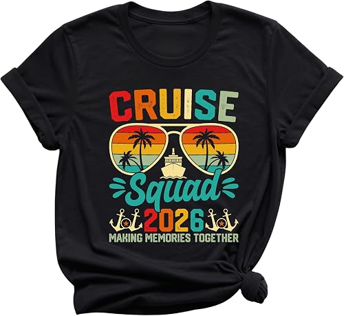 Custom Cruise Squad 2026 Matching Group Vacation Graphic T-Shirt for Family and 