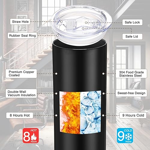 Miniatura 3 de Tanlade Juego de 6 vasos de boda de 20 onzas para padrinos de boda, vaso de padrino de boda y taza de café de viaje de 20 onzas con tapa, tazas de