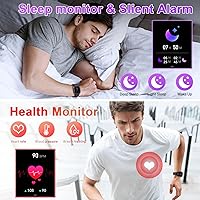 Vista 3 de Reloj inteligente para hombre, rastreador de ejercicio hacer respuesta llamada, relojes digitales para hombre, impermeables, para correr, reloj