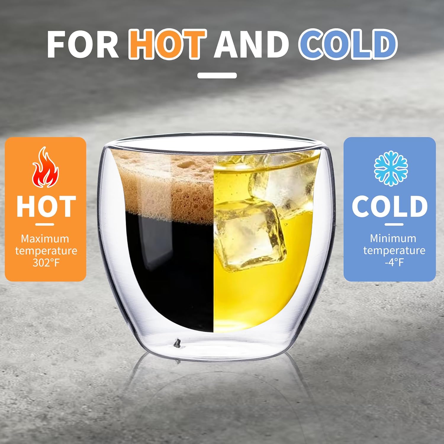 Espresso Cups Set of 4, 5 Oz(150 ml) Expresso Shots Glass Cup, Double Walled Glass Coffee Mugs,Fit for Espresso Machine and Coffee Maker, Insulated Clear Espresso Shot Glasses Cups Gifts for Man Women