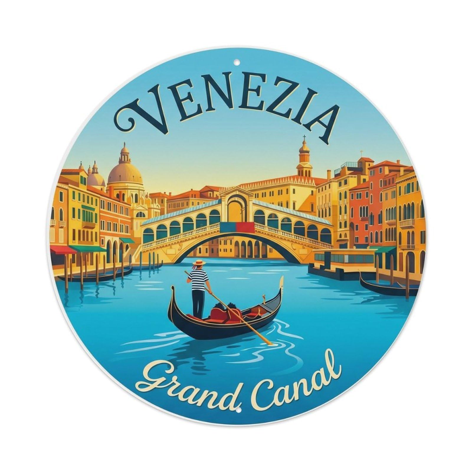 Fqnyr Style Vintage Travel Venice Italy Metal Tin Sign