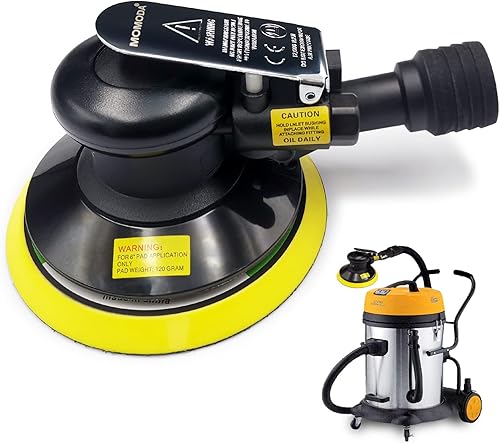 Miniatura 1 de MOMODA Lijadora orbital profesional al azar, lijadora neumática de doble acción de 6 pulgadas adecuada para servicio pesado y conectar a la