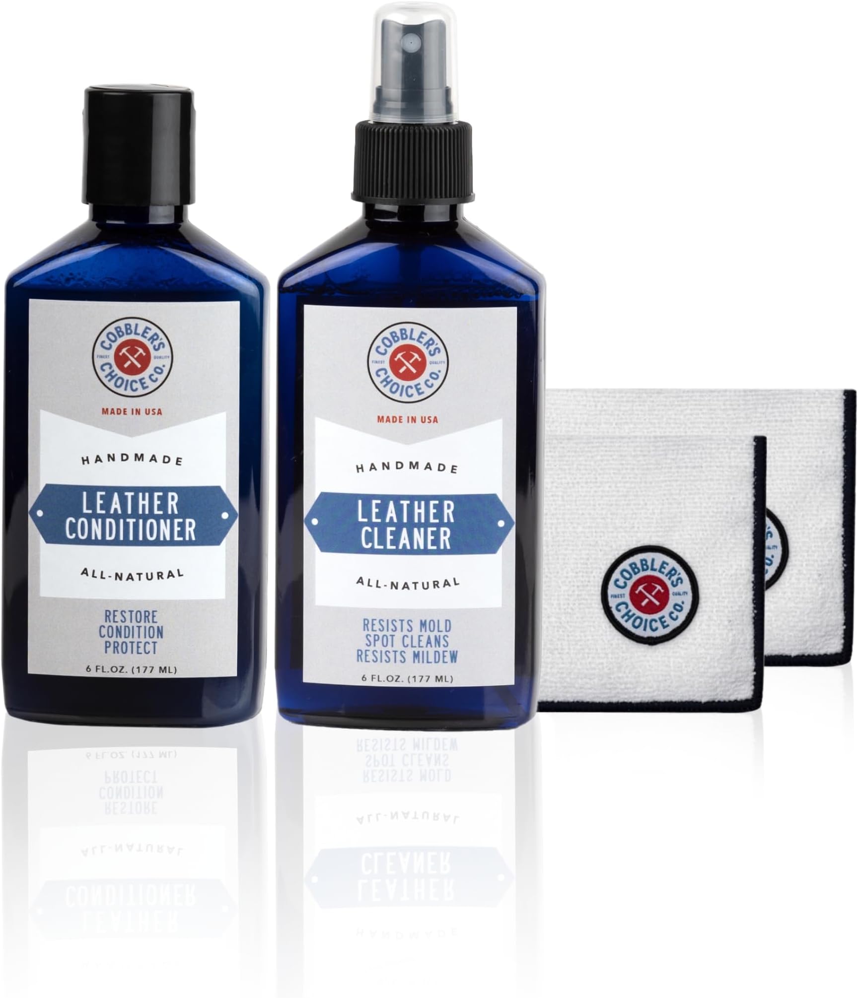 Cobbler's Choice Leather Cleaner, Conditioner, and 2x Polishing Cloth