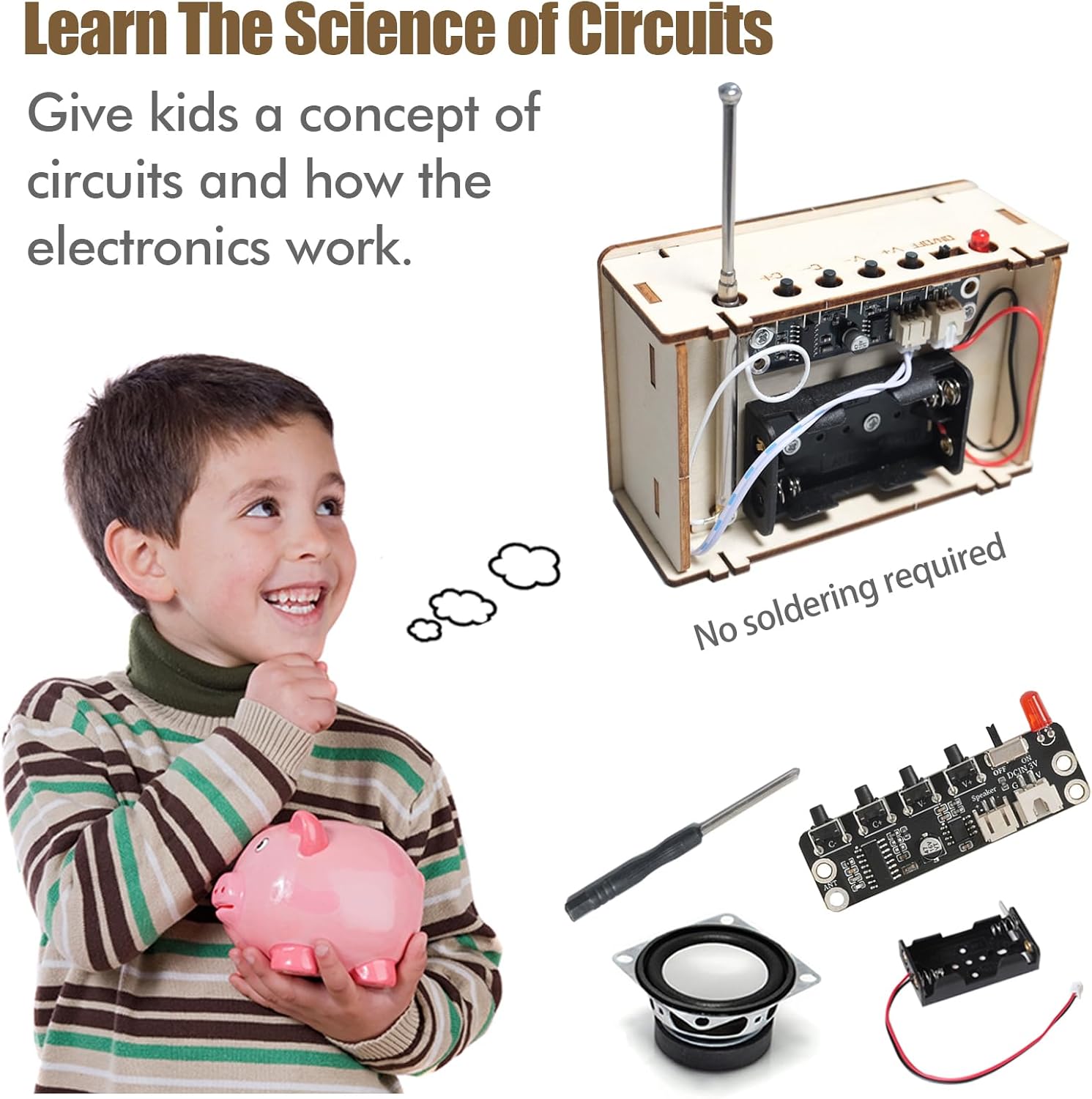 STEM Toys for Ages 6-8-13 Science Kits DIY Building Your Own Radio Craft for Kids Stocking Stuffer Valentine Gifts for 9 11 12 14 15+ Year Old Boys Girls Teen Circuit Engineering Electronics Project
