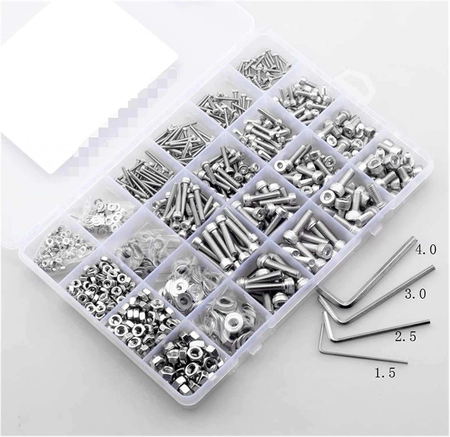 yaoqijie Cup Head Allen Bolt Hex Socket Round Cap Head Screw and Nut Assortment Kit Set M2 M3 M4 304 Stainless Steel Set 1220 Pcs Lasting (Color : 304-912-1220)