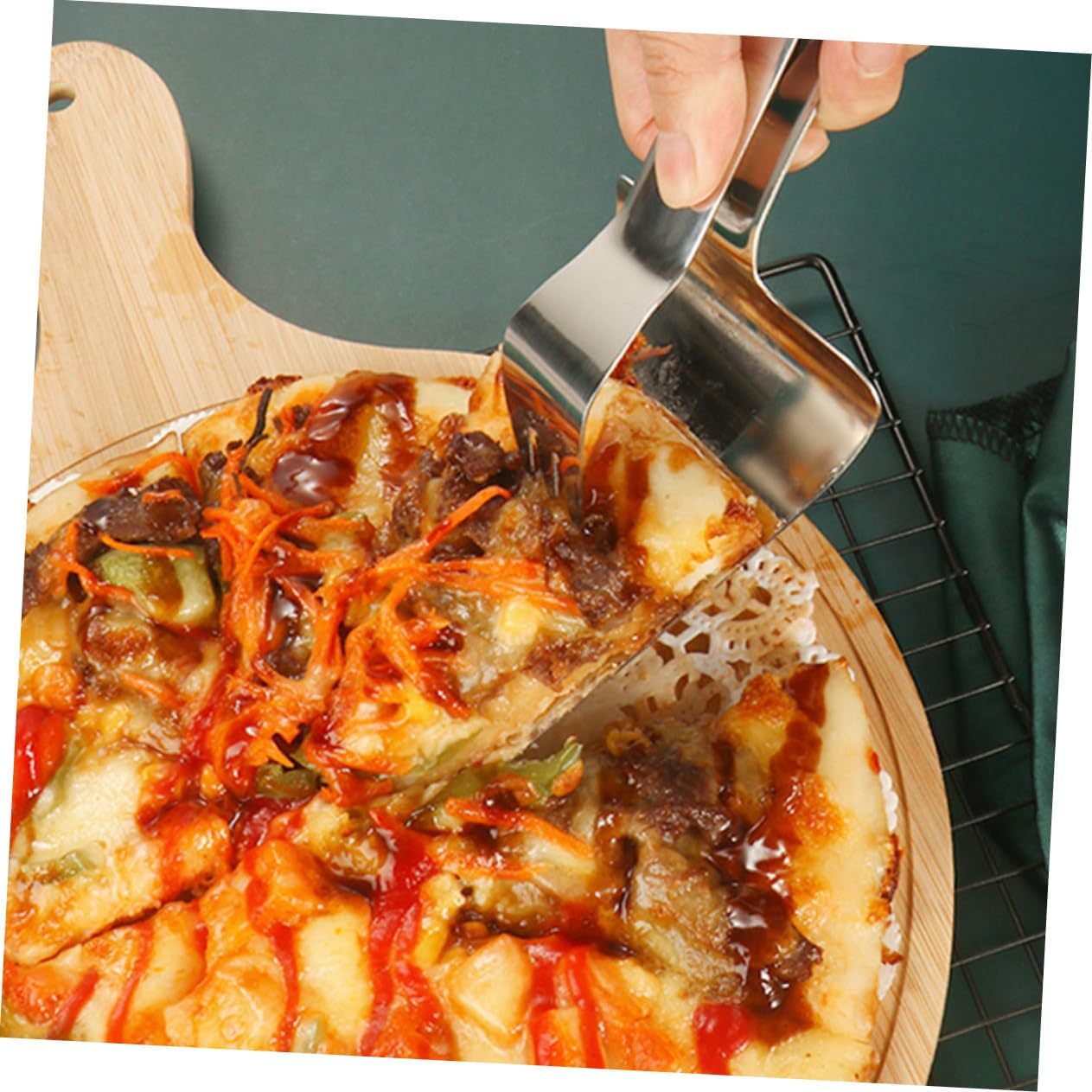 Stainless Steel Pizza Spatula 2Pcs Shovel for Desserts