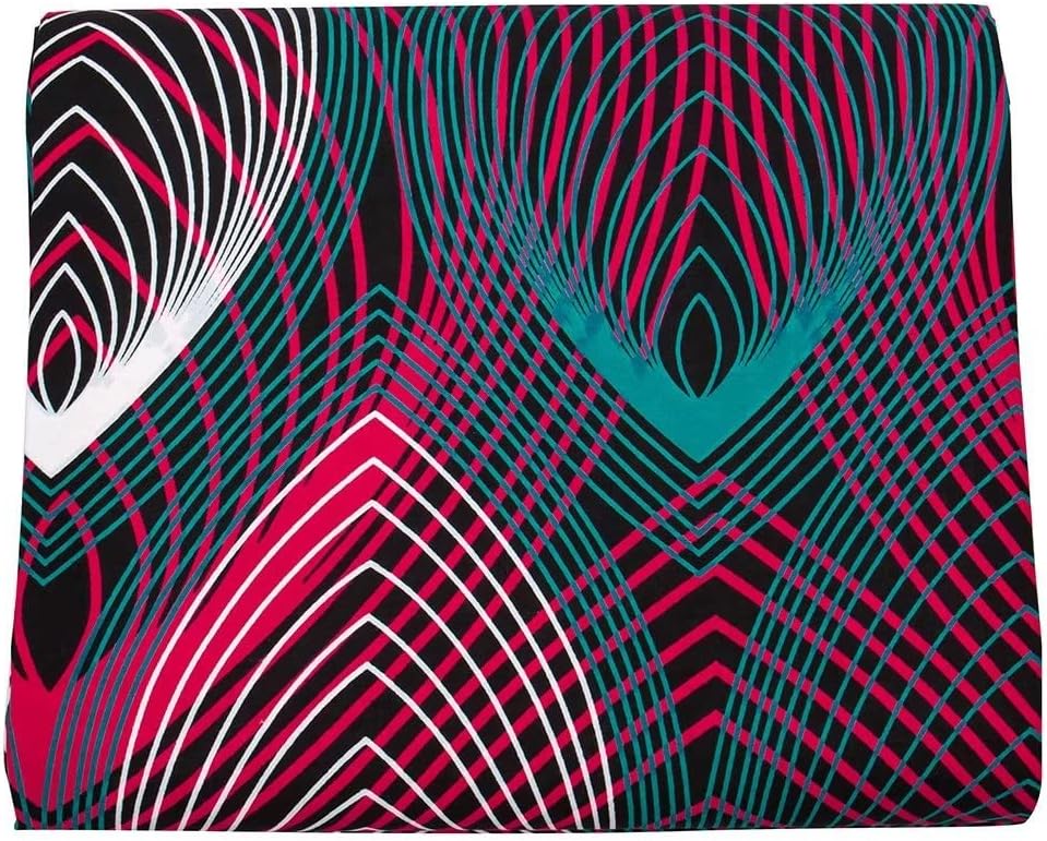 BintaRealWax African Fabric 100% Cotton Kente Cloth 6 Yards Ankara Print Wax Fabric, Black History Month