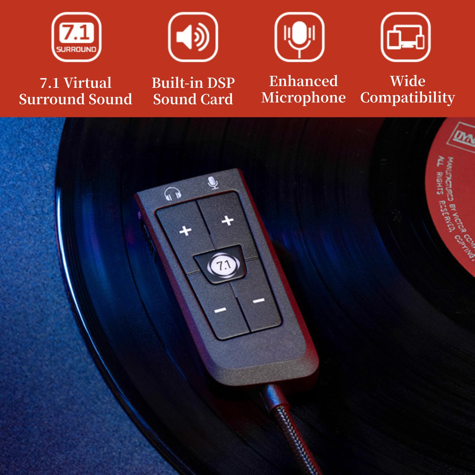 Diyeeni Adattatore Audio da USB a Jack da 3,5 Mm, Cavo da USB a Jack Femmina da 3,5 Mm per Cloud II, Scheda Audio Stereo Esterna con Controllo Volume per Cuffie per Series X