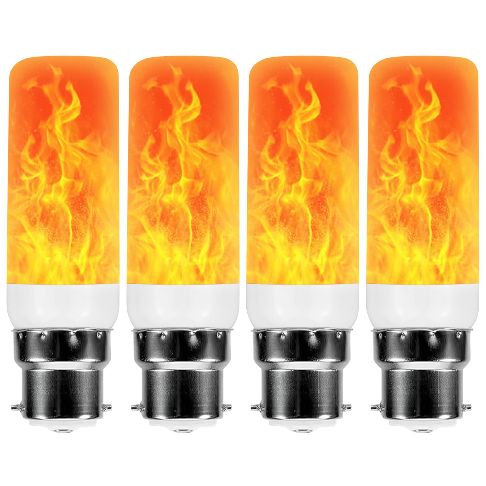 4 Pcs LED Flame Light Bulb, 5w B22 Flickering Light Bulb, Artificial Fire Flame Lights 4 Lighting Modes, Personalized Flames Decorations Suitable for Bedrooms, Living Rooms, Gardens, Parties, Reunion