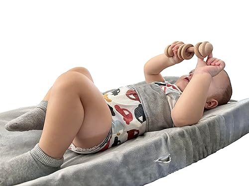 Protector ultra suave Minky - Fundas de mesa cambiador transpirables para cambiador, fundas lavables para cambiador (gris)