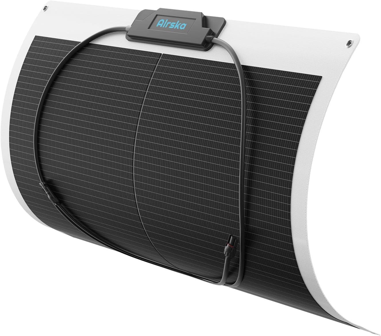 55 Watt Flexible Solar Panel 12V White Semi-Flex ETFE Solar Panel Charger Off-Grid for Marine RV Trailer Boat Cabin Van Car Uneven Surfaces