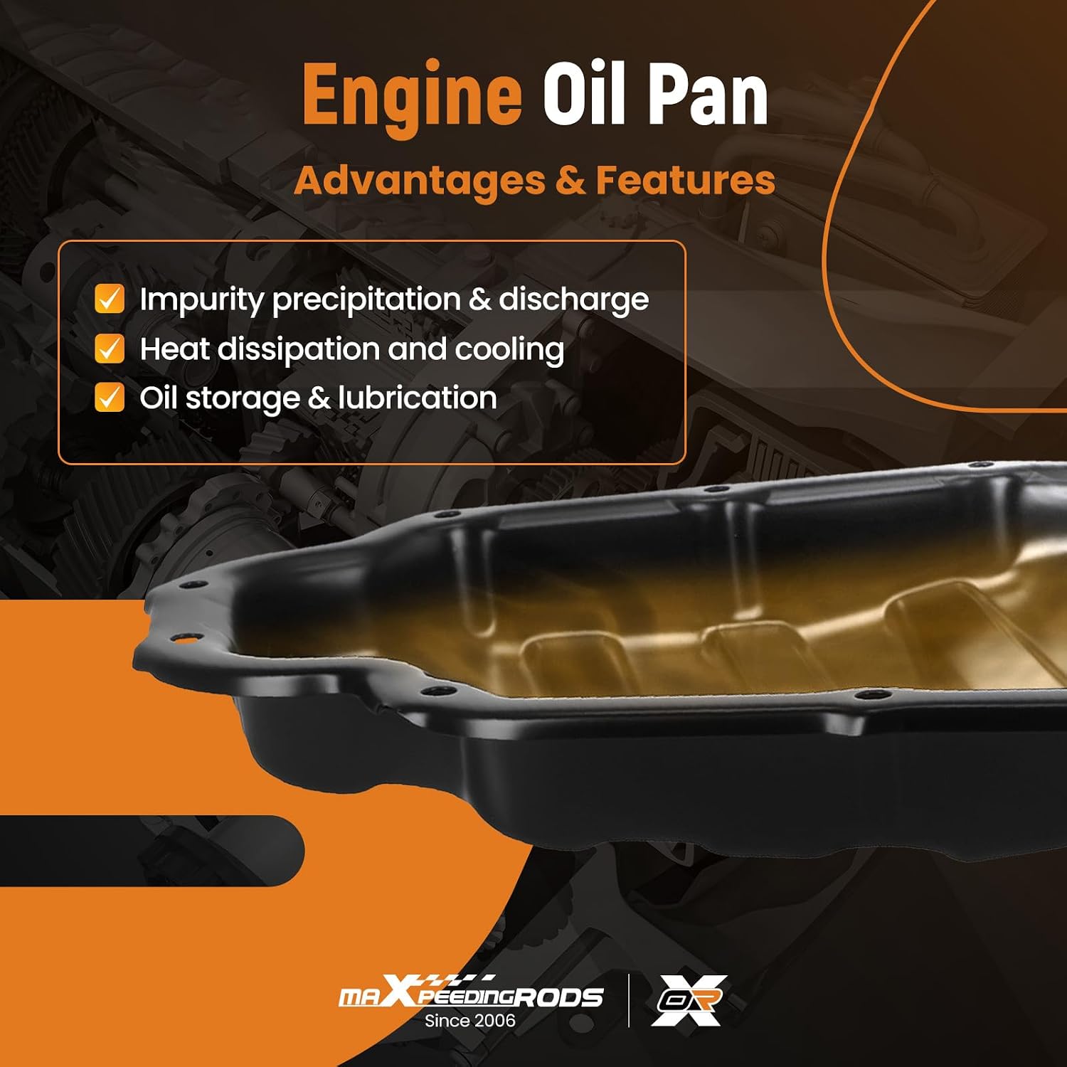 maXpeedingrods 264-571 Engine Oil Pan Fits for Nissan Altima L4 2.5L Petrol Sedan 2014-2018, for Nissan Rogue L4 2.5L Petrol Sport Utility 2014-2018# 11110-3TS0B 11110-3TA3A 11110-3TA0B NSP36A