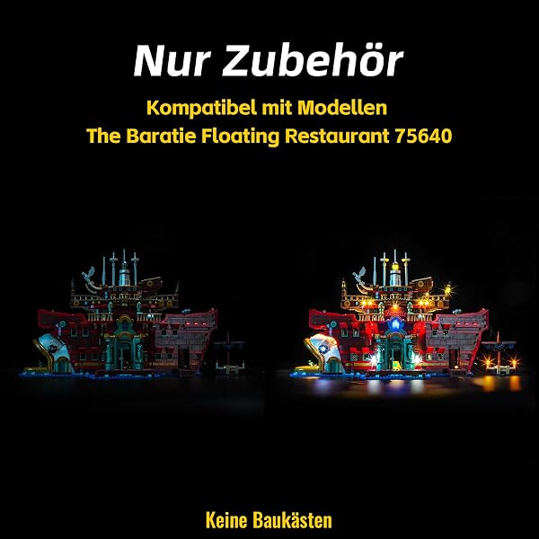 Fernbedienung Licht-Kit Kompatibel mit Lego The Baratie Floating Restaurant 75640 (Kein Modell), Led Beleuchtungs Set Compatible with Lego 75640 The Baratie Floating Restaurant Kreative Spielzeug - 3