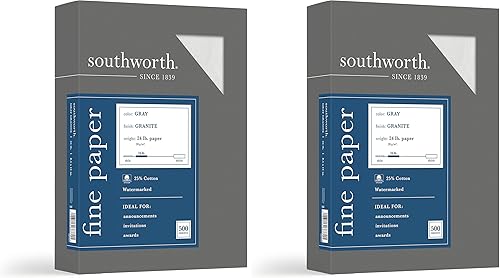 Miniatura 9 de Southworth 934C Granite Specialty Paper Ivory 24 lbs. 8-12 x 11 25% algodón 500caja