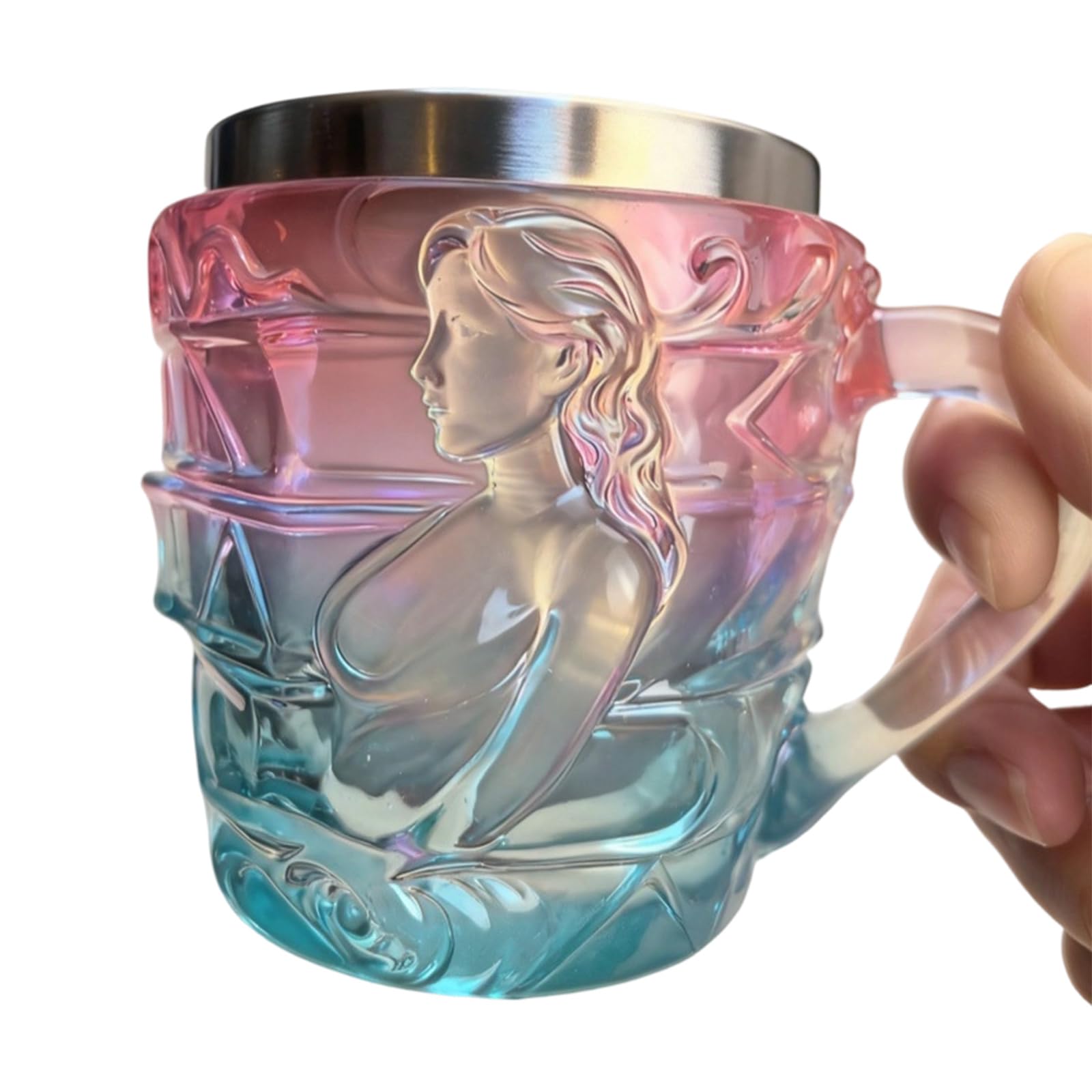 Tsophreniq Resin and Stainless Steel Coffee Mug for Home Use Cup with Ergonomic Handle Beverage Drinkware Resin Stainless Steel Mug for Drink