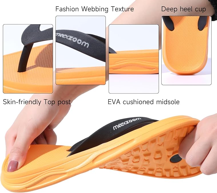Womens Flip Flops Comfortable Cushion Slip On Beach Thong Sandals for Women Non-Slip