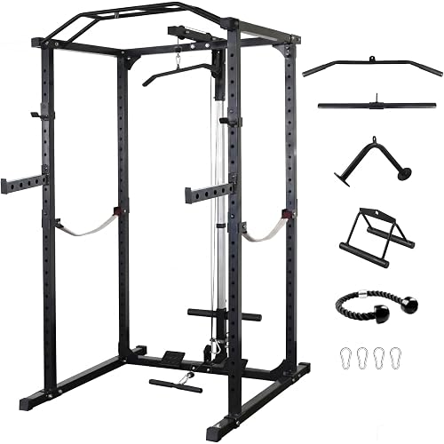 HulkFit Multifunction Heavy-Duty Power Cage Squat Rack, Home Gym,Multiple Sizes and Colors Available
