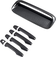 HIGH FLYING for Subaru WRX STI 2015-2018 Car Accessories Front Hood Scoop Vent Bonnet+Side Door Handle Covers Trim ABS Carbon Fiber Grain 9pcs