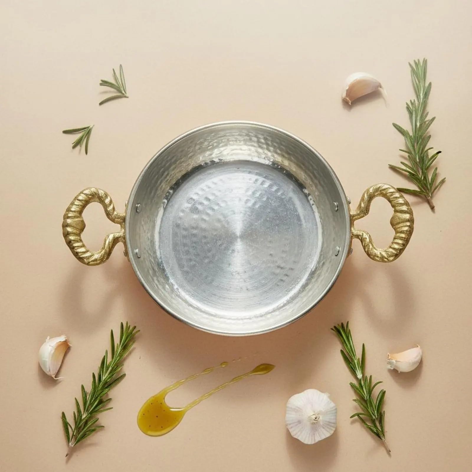 Hammered Kupfertopf Kupferpfanne, authentisches Design, gehämmerte, handgefertigte Pfanne, schnelle Wärmeleitung for Kochliebhaber(22CM)