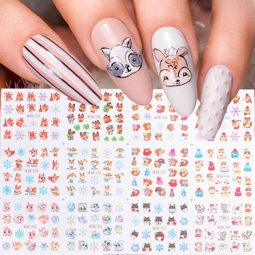 Amazon.com: Snowflake Nail Art Stickers, Christmas Nails Decals 12 Sheets  Winter Snowflake Animal Penguin Squirrel Fox Nail Stickers Nail Art  Supplies Acrylic Nail Stickers for Women Girls Kids Nail Decorations :  Beauty