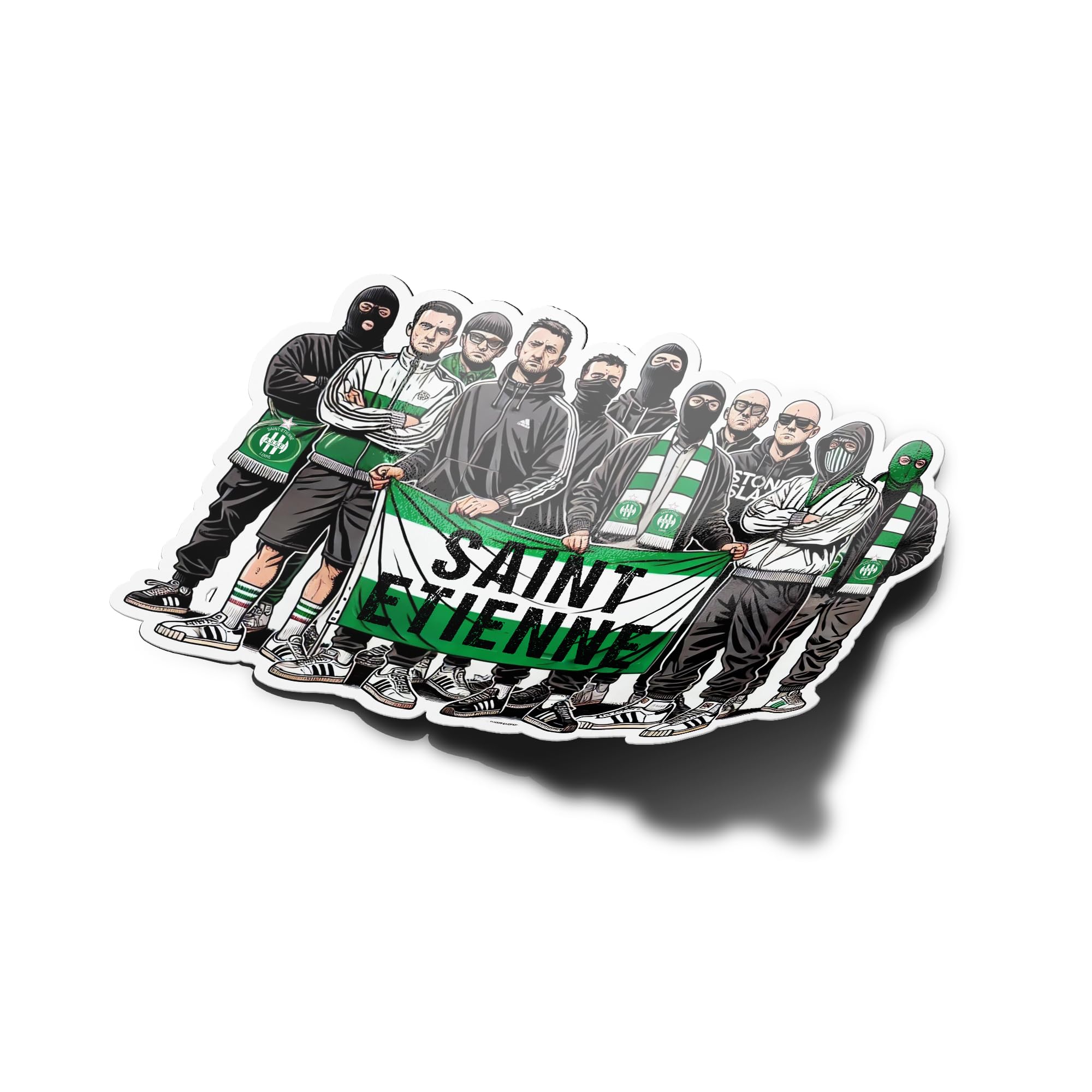 Autocollants Green Angels 1992 - Stickers Ultras Saint-Étienne ASSE GA92 Kop Sud