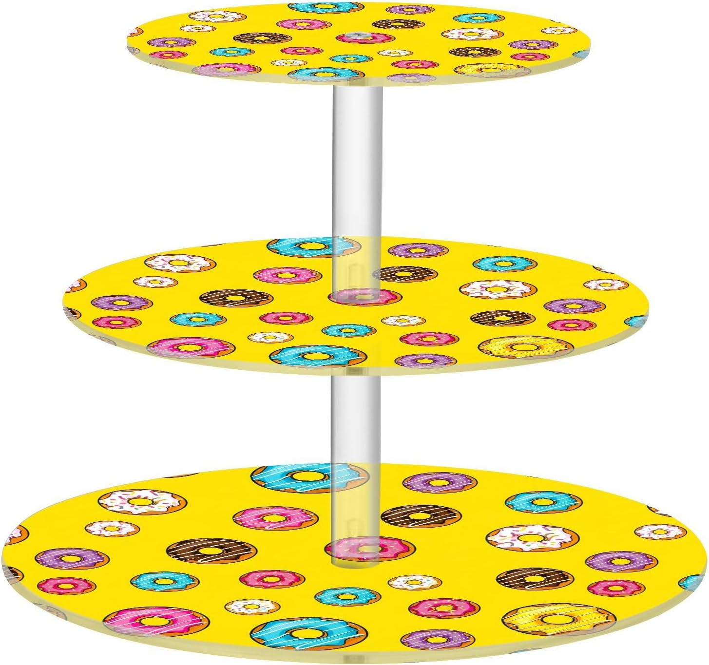 Donuts 3 Tier Acrylic Cupcake Stand, Cupcake Stand for 34 Cupcakes for Weddings, Christmas,Holidays,Parties,Birthday,Printed Cupcake Tower 23300407