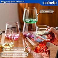 Vista 21 de ColoVie Martini Glasses set of 6,Champagne Flutes set of 6, Stemless, Colored