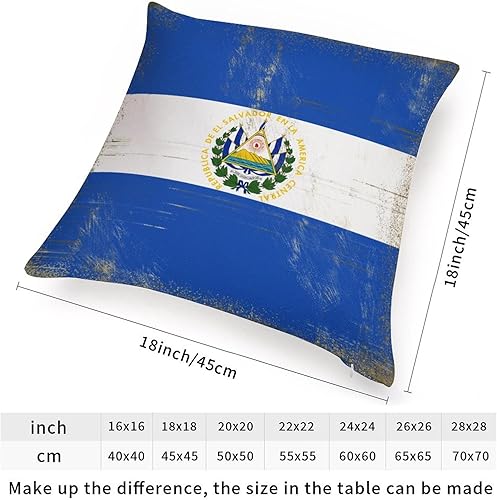 Miniatura 2 de Funda de almohada con bandera de El Salvador de 18 x 18 pulgadas, funda de cojín decorativa de terciopelo con cremallera para sala de estar y