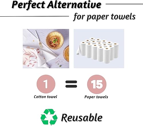 Miniatura 5 de Folkulture - Paños de cocina o toallas de té de algodón, 20 x 26 pulgadas paños de cocina modernos o paños de cocina con lazo para colgar, juego de