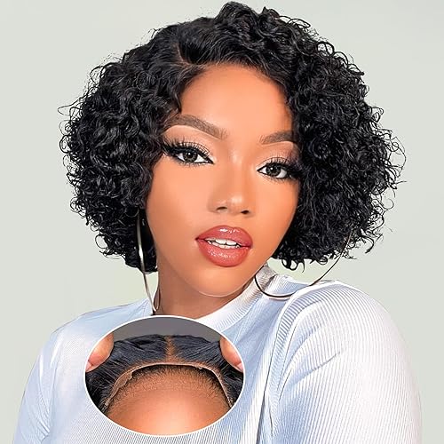 Pelucas de encaje frontal ondulado para mujeres negras, pelucas de cabello humano con encaje frontal, línea de cabello natural prearrancada con