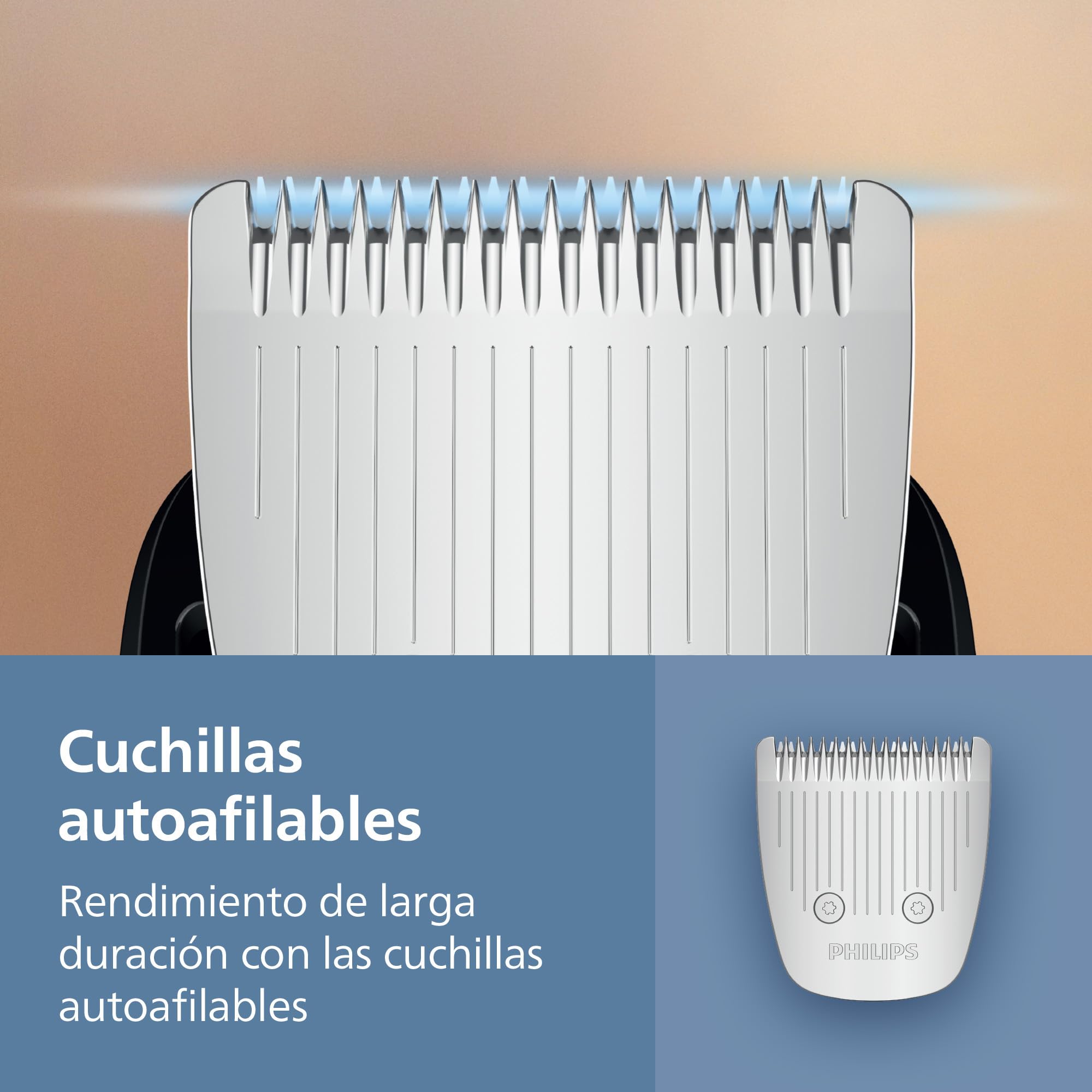 Philips Recortadora de Barba Series 5000 Hombre BT5765/15, Cuchillas Autoafilables, 40 Posiciones, Sensor de Barba, Resistente al Agua