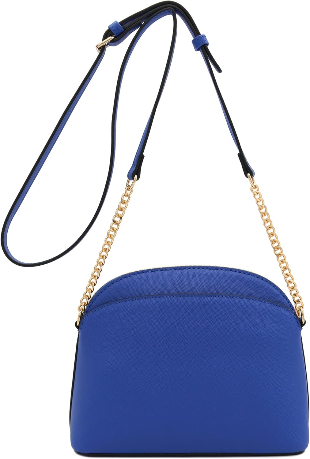 FashionPuzzle Saffiano Small Dome Crossbody bag with Chain Strap - Image 7