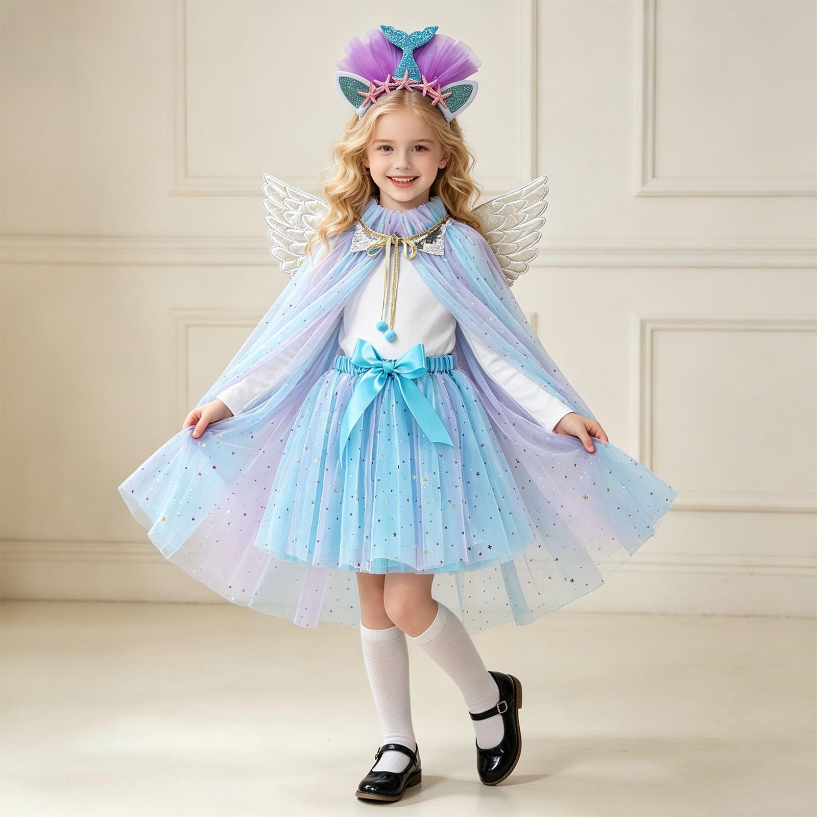 Mädchen Halloween Kostüm - Mädchen Bedruckter Netz Tutu Rock Kostüm Festival Performance Outfit Märchenhafte Partykleidung