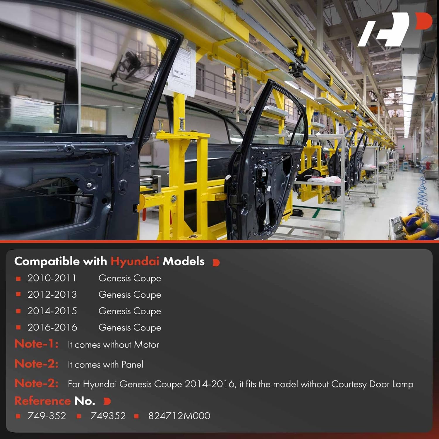 A-Premium Electric Power Window Regulator Without Motor Compatible with Hyundai Genesis Coupe 2010-2016, Front Left Driver Side