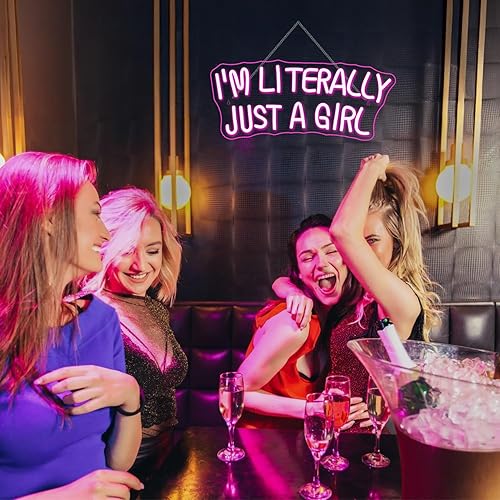Miniatura 7 de Lucunstar I'M Literally Just A Girl Neon Sign Pink Led Sign Led Neon Light for Wall Decor Light Up Sign for Bedroom Dimmable Switch USB Connectivity